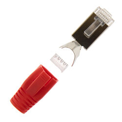 10x Netzwerkstecker Rot CAT 7 6A 5 RJ45 LAN Netzwerk Crimp Stecker Knickschutz