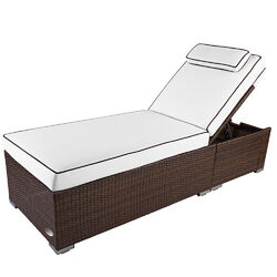 Sonnenliege Gartenliege Liege Liegestuhl Relaxliege Polyrattan Rattan Balkon