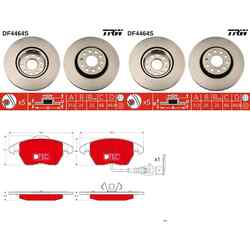 TRW BREMSSCHEIBEN + BELÄGE VORNE passend für AUDI TT 8J 8J3 8J9 Coupe RoadsterVA 312x25mm | NUR für PR-Nummer 1LJ, 1LL