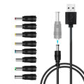 8 in 1 Universal Stromkabel USB zu DC 5,5 * 2,1 mm Klinke 5V Ladekabel Netzkabel