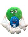 M&M's Sweets Plüschtier selten grün Kuss platt Stiefel & blaue Schokolade