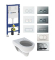 Geberit Duofix Vorwandelement mit Wand WC als Komplettset + WC Sitz