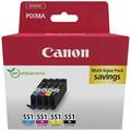 Canon Druckerpatrone CLI-551 C/M/Y/BK Multipack Original Kombi-Pack Schwarz,