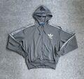 ADIDAS ORIGINALS Trainingsjacke Gr. XL Sportjacke Kapuzenpullover Logo 7215 Grau