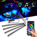 4x RGB LED Auto Innenraumbeleuchtung Fußraumbeleuchtung Lichtleiste APP Control