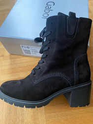 Gabor Damen Stiefelette Boots  Gr. 41 UK 7,5 schwarz Rauhleder WIE NEU !