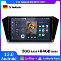 2+64GB Android 13 Carplay Autoradio Navi GPS WIFI BT Für VW Passat B8 2015-2020