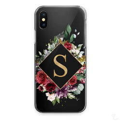 Personalisiert Initialen Handyhülle Blumen Auf Klar Hartschale Samsung S10 S9