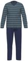 Ammann Schlafanzug Pyjama Langarm 30956 37 grün / blau gestreift