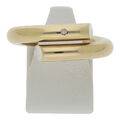 Diamant Brillant Ring 0,015ct 925 Silber vergoldet Gr 56 14 Karat Damen R02.7934