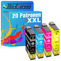 20 Patronen für Epson T1291-T1294 XL Stylus Office B 42 WD BX 305 F BX 305 FW