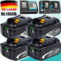 4X original 18V/12,0Ah für Makita Akku BL1860B 6,0Ah BL1850 BL1830 /Ladegerät