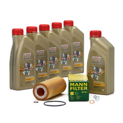 6L CASTROL EDGE 5W30 M LL-04 + MANN Ölfilter für BMW E87 E46 E90 E91 E60 X3 M47