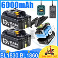 BL1860 6000mAH Akku / Ladegerät Für Makita BL1860B 18V LXT Li-ion BL1830 BL1850