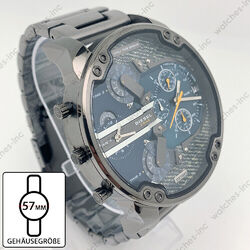 Neu Diesel DZ7331 Mr. Daddy 2.0 Blaue Vier Zeitzone Rostfreier Stahl Herrenuhr