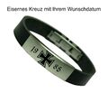 Lederarmband Herren Armband Leder Eisernes Kreuz mit  Datum BW Biker Patriot