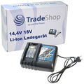 Trade-Shop Ladestation 14,4V 18V Li-Ion Akku für Makita LXTP01Z1 LXWT01 LXWT01Z