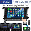 DAB+ 64G Autoradio Android 13 Carplay GPS NAVI KAM Für VW GOLF 5 6 Touran Tiguan