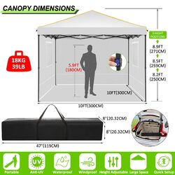 Pavillon 3mx3m Faltpavillon PopUp Wasserdicht Partyzelt Gartenzelt UV Schutz