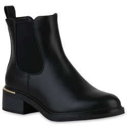 Damen Leicht Gefütterte Chelsea Boots Stiefeletten Booties Schuhe 840569 Mode