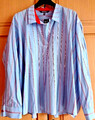 Neue Ulla Popken Bluse Tunika Hemd Blau100%Baumwolle Gestreift gr.54-56-58-60-62