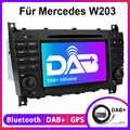 7''Autoradio GPS Navi DVD für Mercedes Benz C Klasse W203 CLK W209 BT RDS DAB+FM