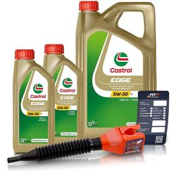 2x 1 L + 5 L = 7 LITER CASTROL EDGE 5W-30 C1 MOTOR-ÖL MOTOREN-ÖL### INKL. ÖLWECHSEL-ANHÄNGER + EINFÜLLTRICHTER ###