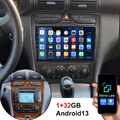 9 Autoradio Android 13 WIFI GPS Navi Für Mercedes Benz C-Klasse W203 2000-2004