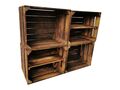 Obstkisten Weinkisten Kisten Holz Geflammt 50 x 40 x 30cm 4er Set Regal Lang