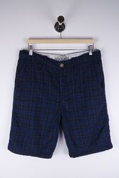 Abercrombie & Fitch Herren Chino Shorts lässig blau kariert Baumwolle Größe 34