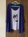 Bluse Ulla Popken Selection 2in1 Shirt Motiv Gr.50/52,Tunika Neuw Pumps Lila