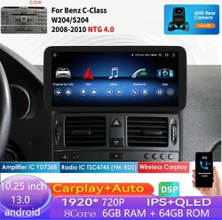 10,25'' Android 13 GPS Navi CarPlay 4G Autoradio Für Mercedes Benz C-Klasse W204