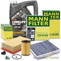 MANN INSPEKTIONSPAKET + 5l 5W-30 FÜR AUDI A3 Q3 VW GOLF 7 PASSAT 3G 1.6 2.0 TDI