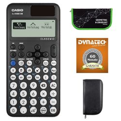 Casio FX-810 DE CW mit schwarzer Tasche, Zirkelset grün und Garantie