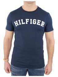 Tommy Hilfiger Herren T-Shirt Kurzarm SS Tee Logo UM0UM00054-416 Blau S