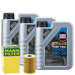 Motoröl 5W30 LIQUI MOLY Top Tec 4600 3L +MANN Ölfilter