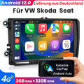 Android 12 Autoradio Carplay Navi RDS 4G+ Für VW GOLF 5 6 Touran Polo 6R Tiguan