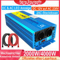 2000W 4000W Wechselrichter LCD Reiner Sinus Spannungswandler 12V zu 230V Campen