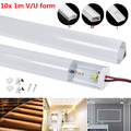 10x 1m LED Aluminium Profil Alu Schiene Streifen Kanal Modelle Leiste V/U form