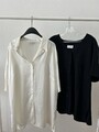 2er Set: Kurzärmlige weiße Bluse Fabiani & kurzärmlige Bluse in schwarz