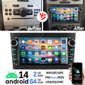 64G Android 14 Autoradio GPS Navi Carplay RDS Für Opel Astra H Corsa C D Zafira