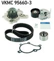 SKF Spannrollensatz mit Wasserpumpe (Synchrontrieb) HYUNDAI, KIA VKMC956603