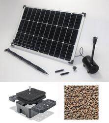 50 W Solarpumpe Teichpumpe Gartenteichpumpe Solar Bachlaufpumpe Pumpenset Filter