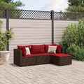 Gartenmöbel Lounge Set Sitzgruppe Sofa Garnitur 4-tlg. Grau Poly Rattan vidaXL