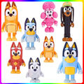 Bluey Family Bingo Dog Dad Mom Action Figures Familie und Freunde Set 8er- pack