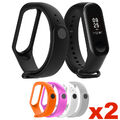 2x Armband Ersatz für Xiaomi Mi Band 3 4 5 Fitness Tracker Smartwatch Silikon