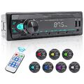 Autoradio mit Bluetooth BT Freisprech USB SD AUX FM 7 Farben 1 DIN MP3 Player