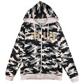 FILA Damen Pink Camouflage Camouflage Full Zip Big Logo Hoodie Jacke Größe UK 14