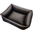 Hundebett Hundekorb Hundekissen Hundesofa Liegeplatz Kunstleder Gr. M  Schwarz