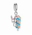 Charm Dangle 925 Silber Tier Hase Eis Bonbon - Anhänger für Pandora Armband